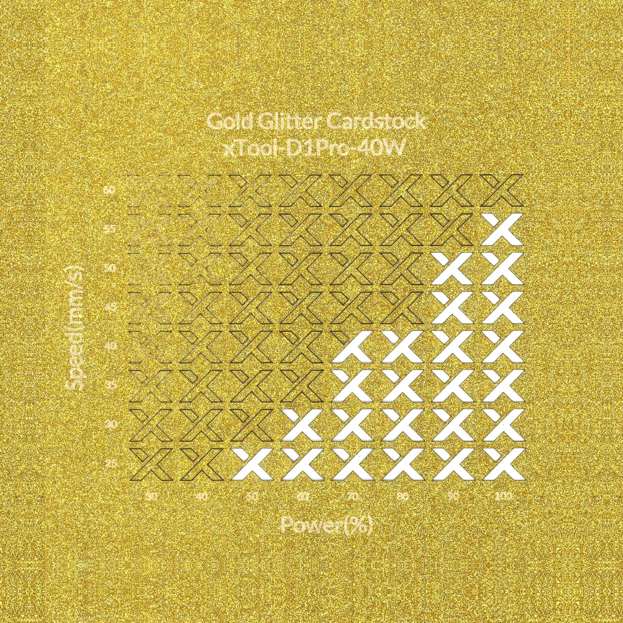 Gold Glitter Cardstock-7oz(250g) test grid