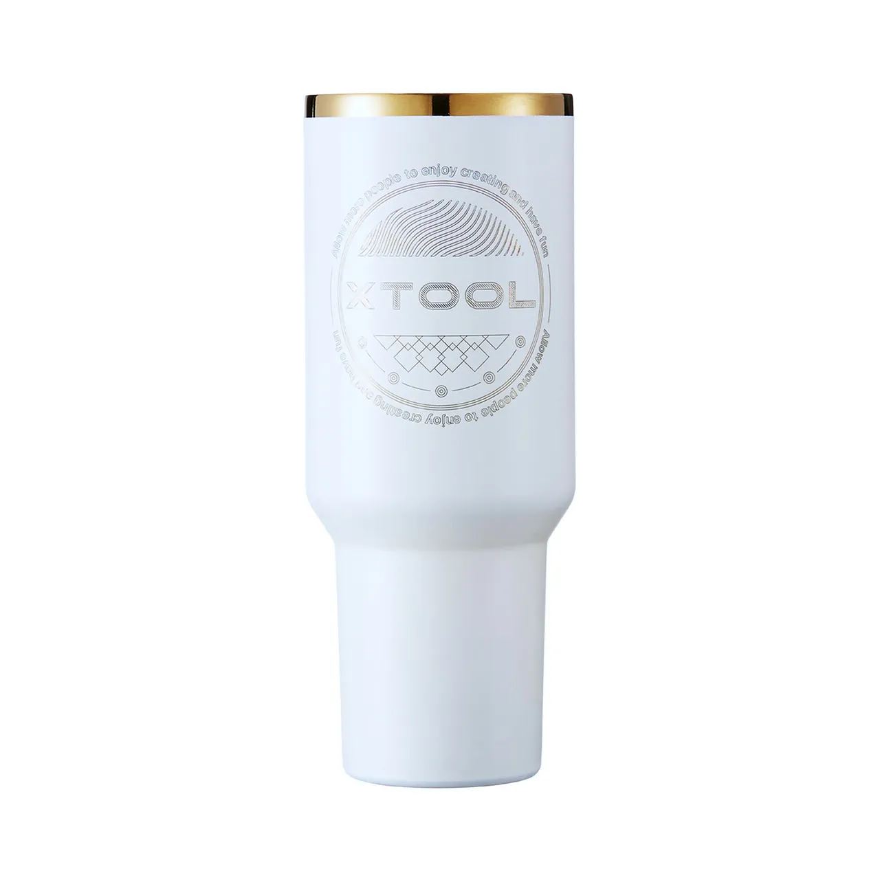 40oz(1183ml) White to Gold Tumbler with Removable Handle test grid