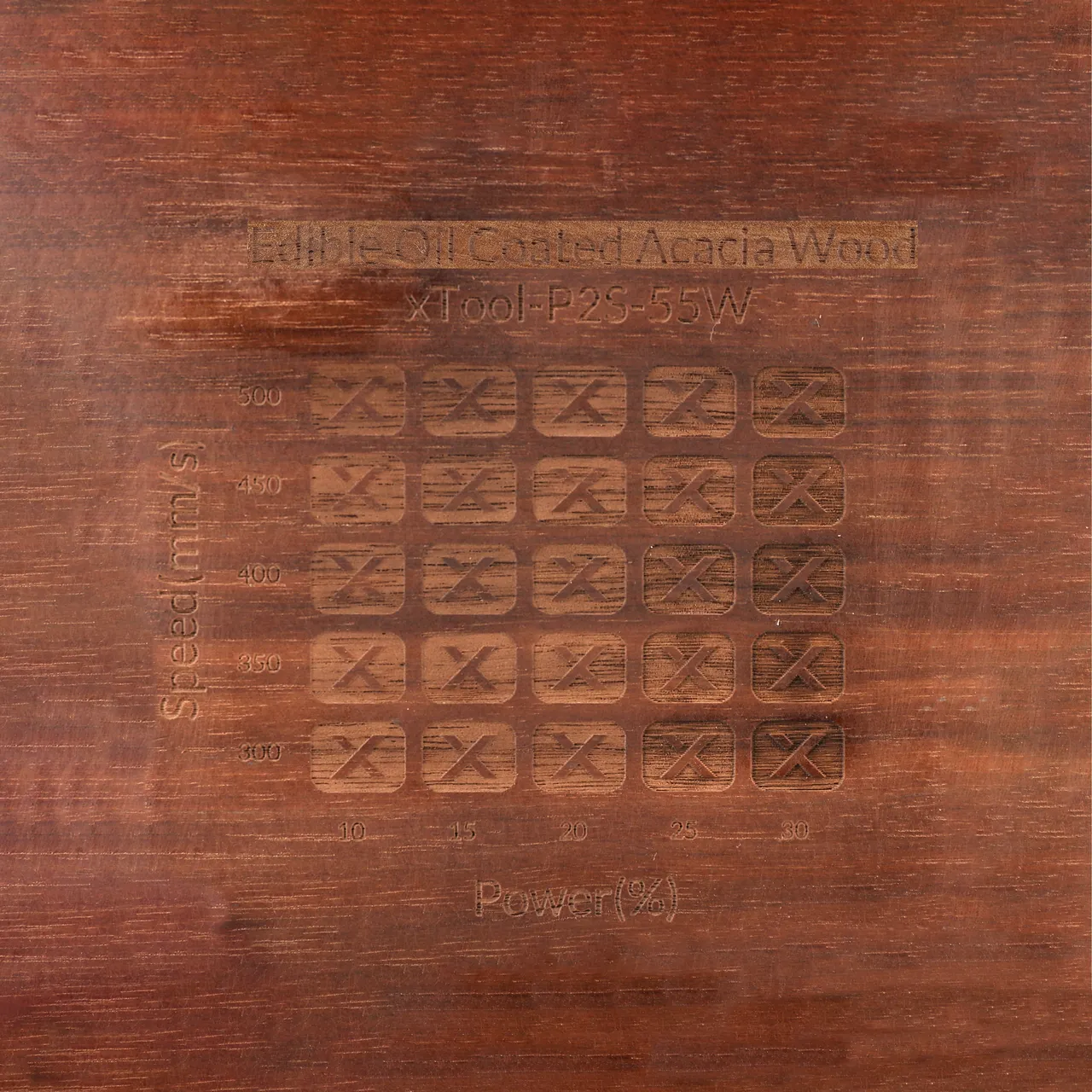 Edible Oil Coated Acacia Wood test grid