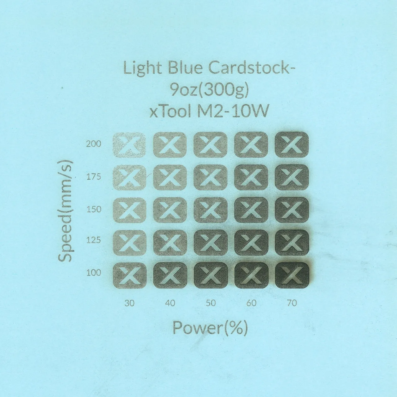Light Blue Cardstock-9oz(300g) test grid