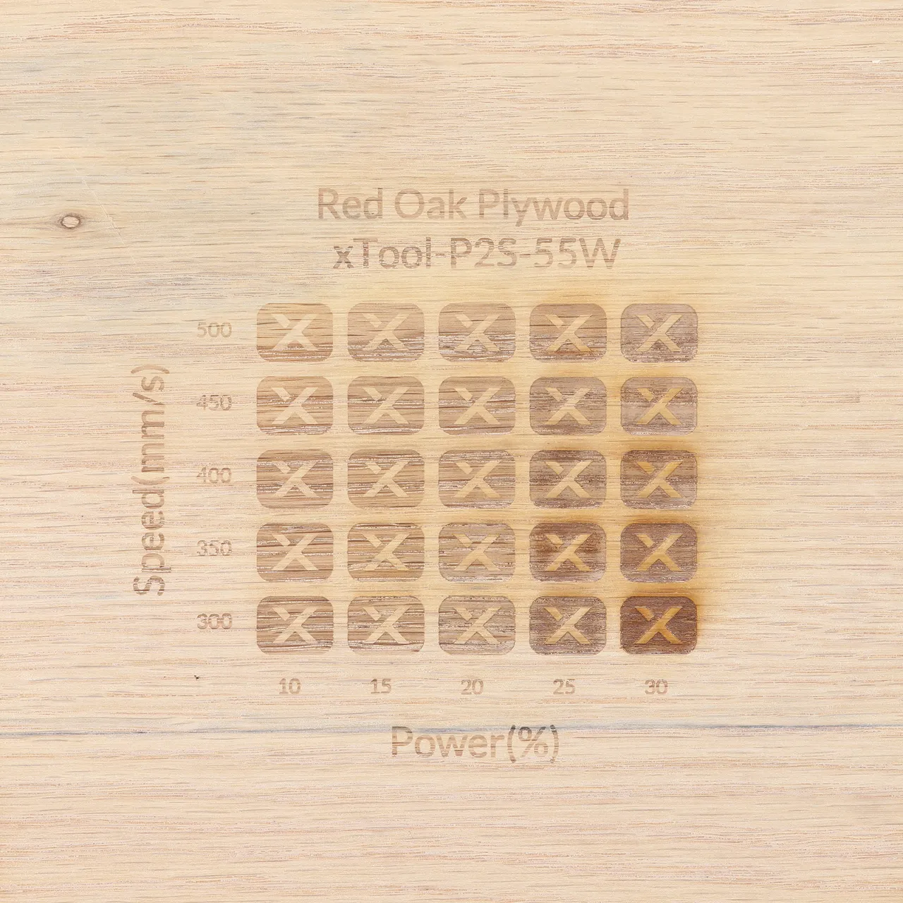 1/8"(3mm) Red Oak Plywood test grid