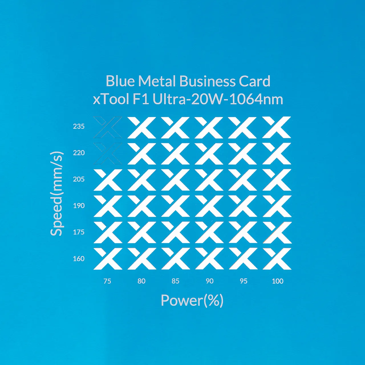 Blue Metal Business Card test grid