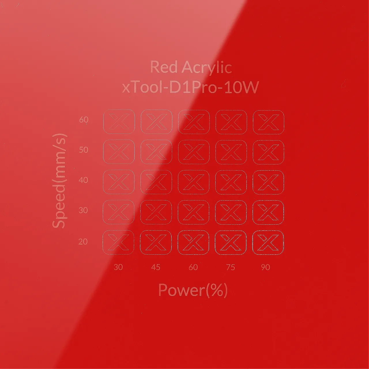 1/8"(3mm) Red Acrylic test grid