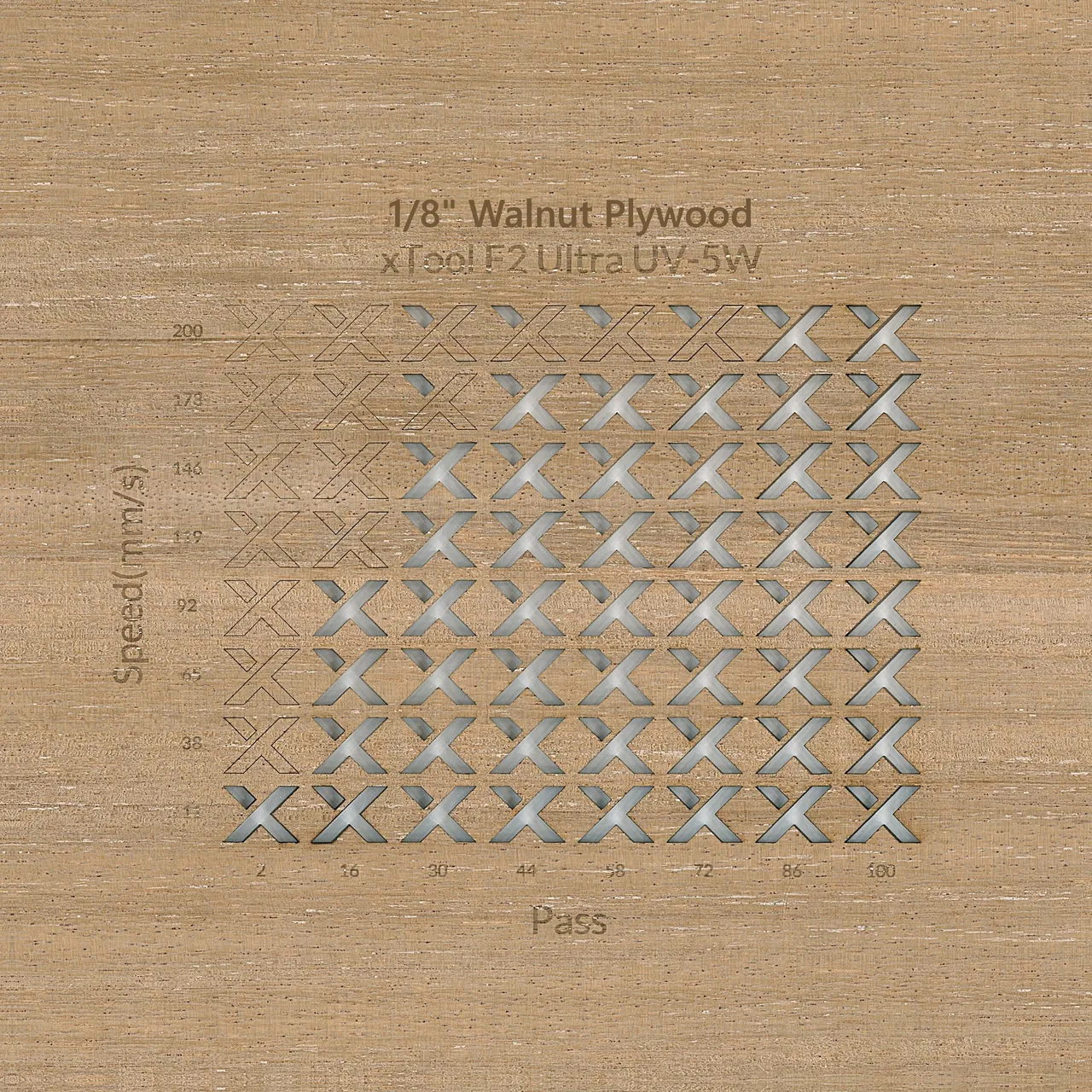 1/8"(3mm) Walnut Plywood test grid