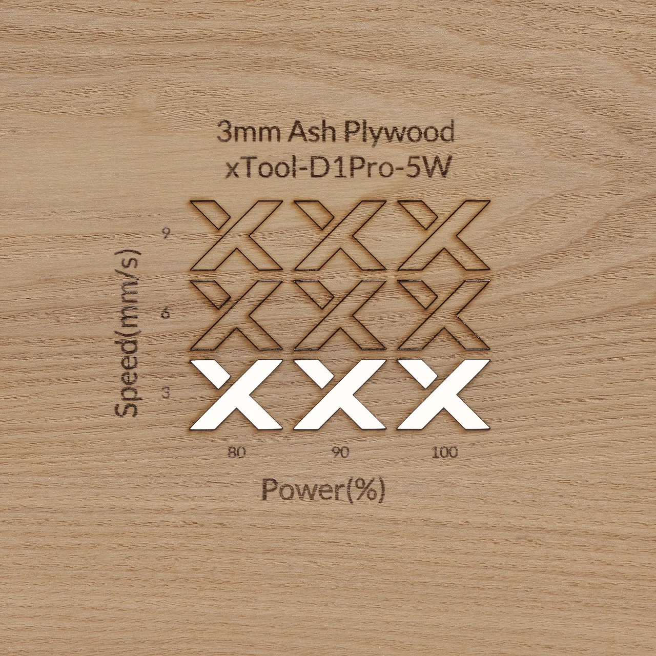 1/8"(3mm) Ash Plywood test grid