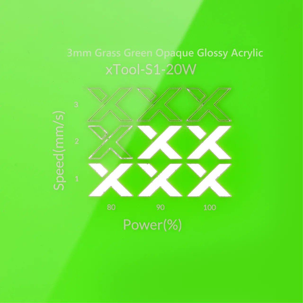 1/8"(3mm) Grass Green Acrylic test grid