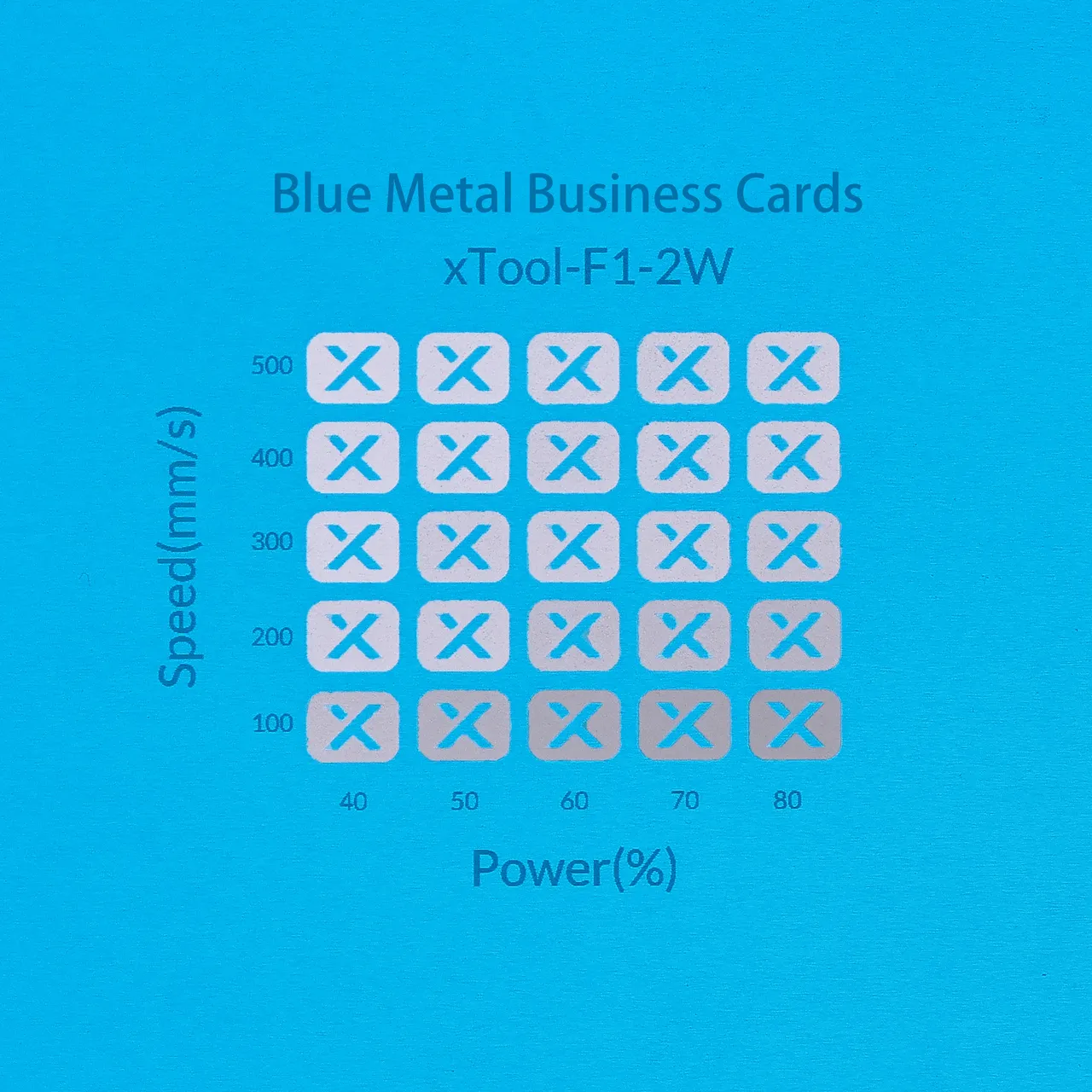 Blue Metal Business Card test grid