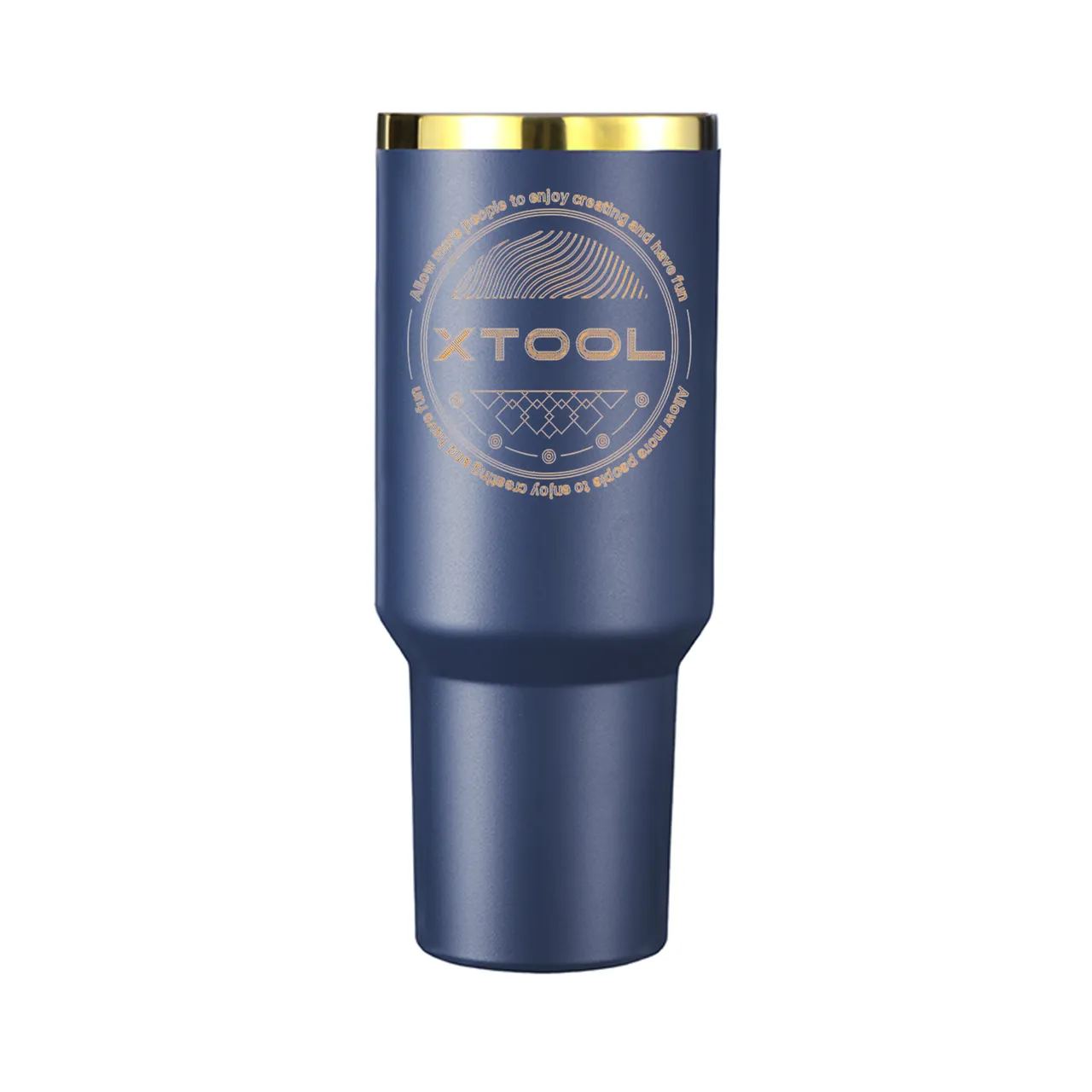 40oz(1183ml) Navy to Gold Tumbler with Removable Handle test grid