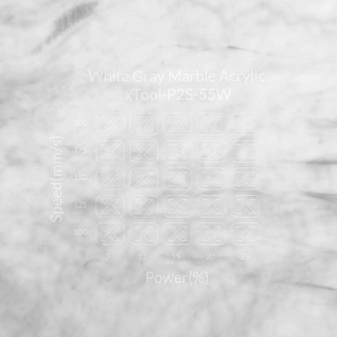 1/8"(3mm) White Gray Marble Acrylic test grid