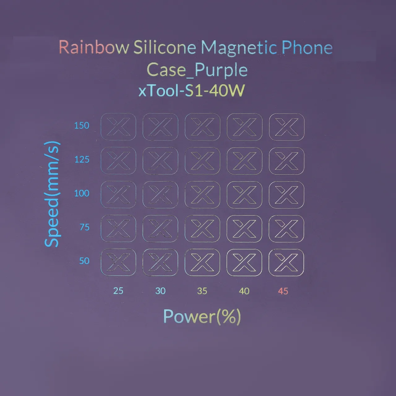 Rainbow Silicone Magnetic Phone Case Purple test grid