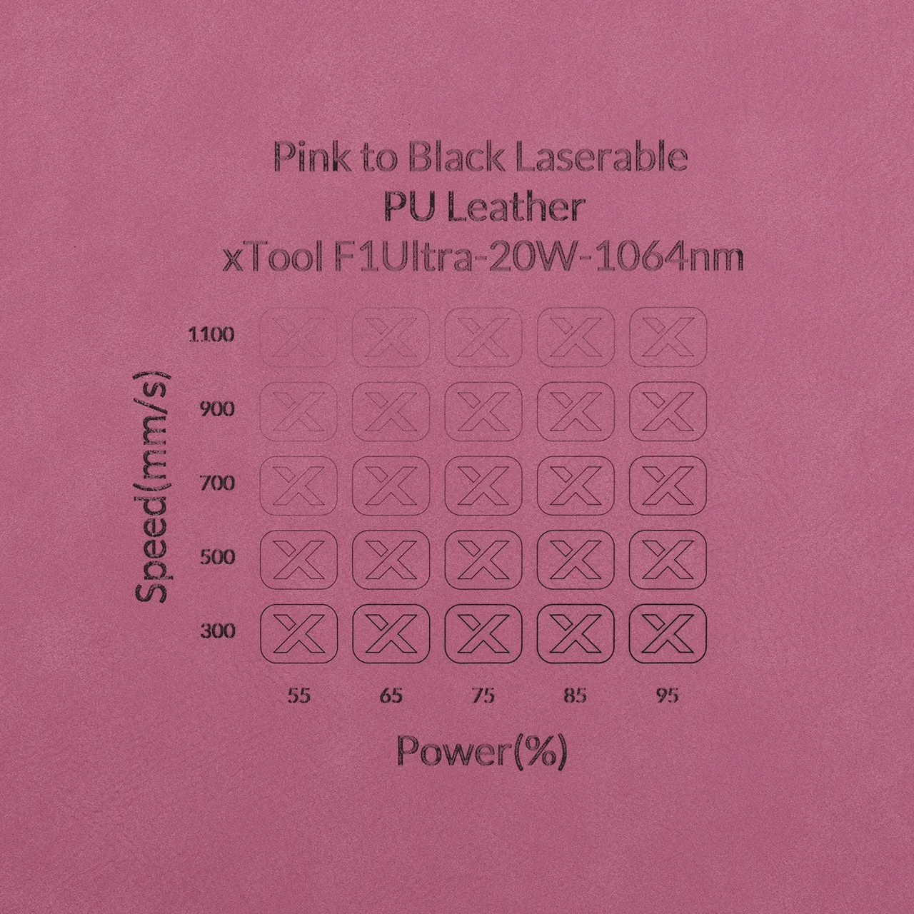 Pink to Black Laserable PU Leather