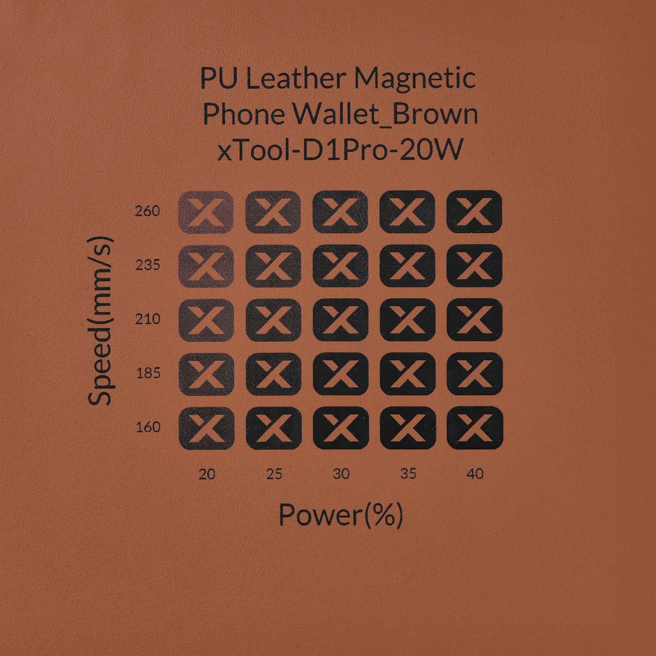 Brown PU Leather test grid