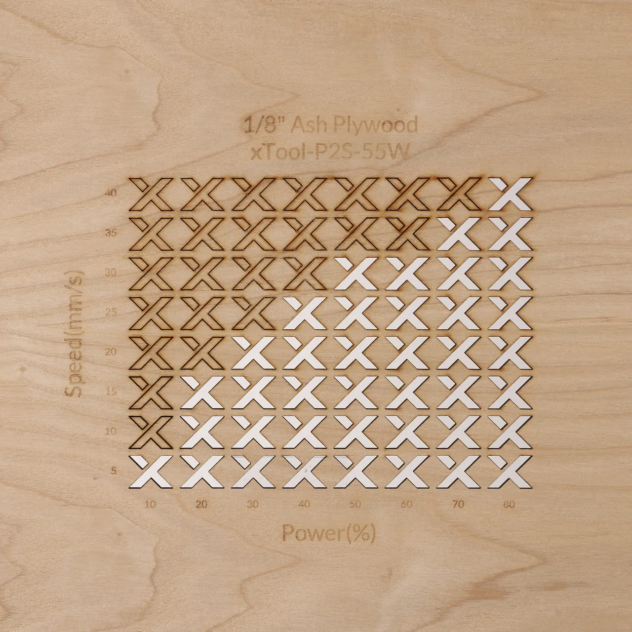 1/8"(3mm) Ash Plywood test grid