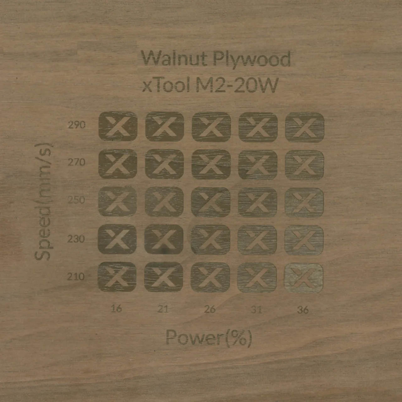 1/4"(6mm) Walnut Plywood test grid