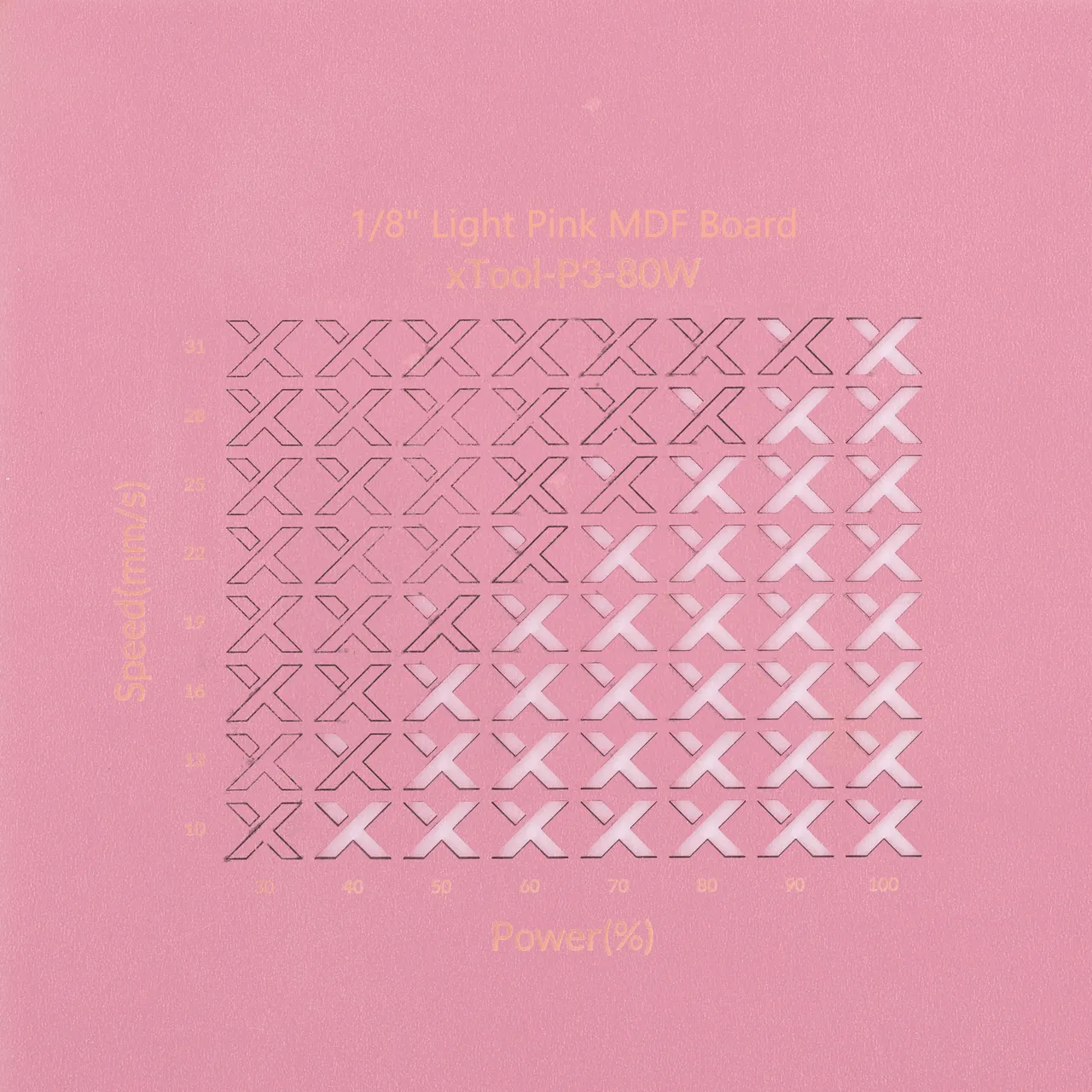 1/8"(3mm) Light Pink MDF Board test grid