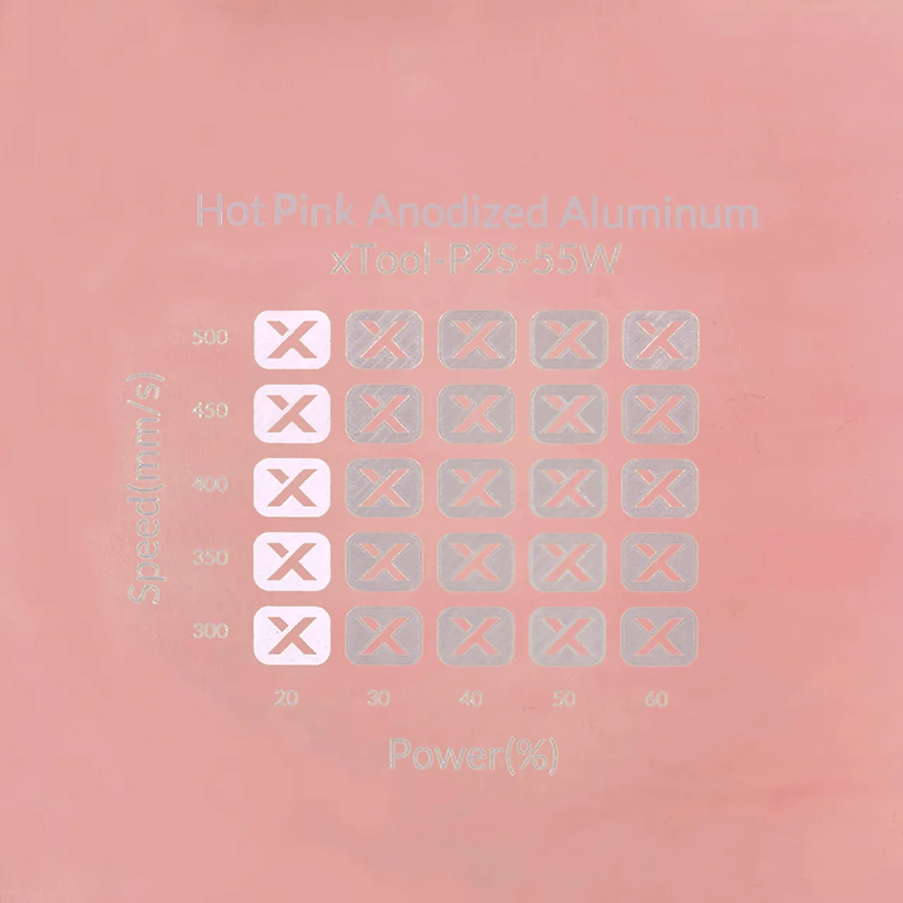 Hot Pink Anodized Aluminum Bone Dog Tag test grid