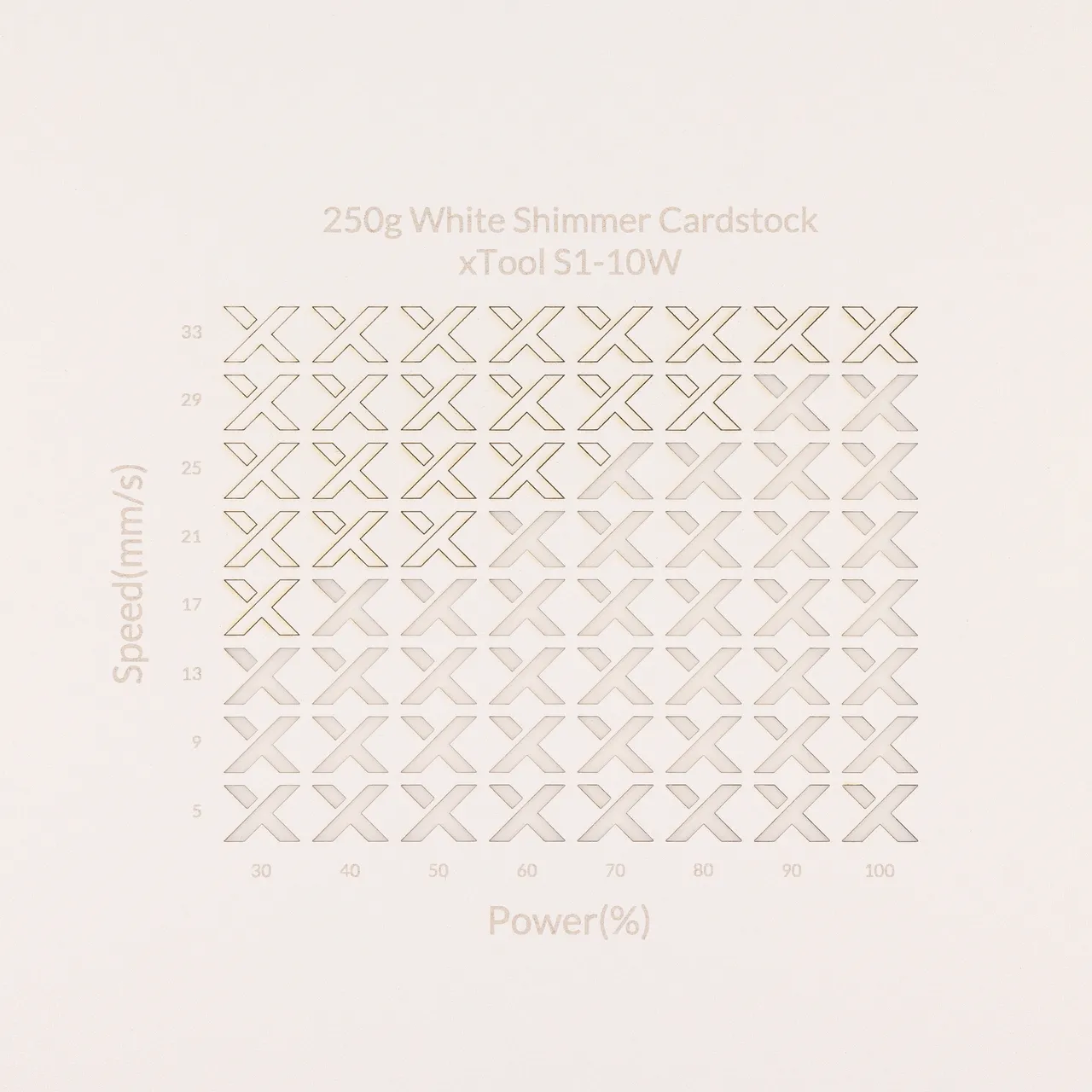 White Shimmer Cardstock-7oz(250g) test grid