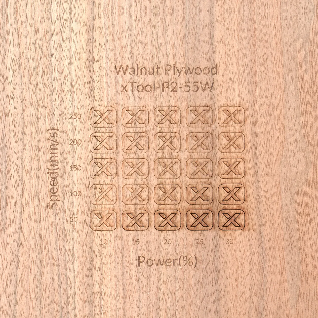 45/64"(18mm) Walnut Plywood test grid