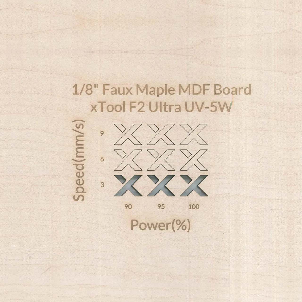 1/8"(3mm) Faux Maple MDF Board test grid