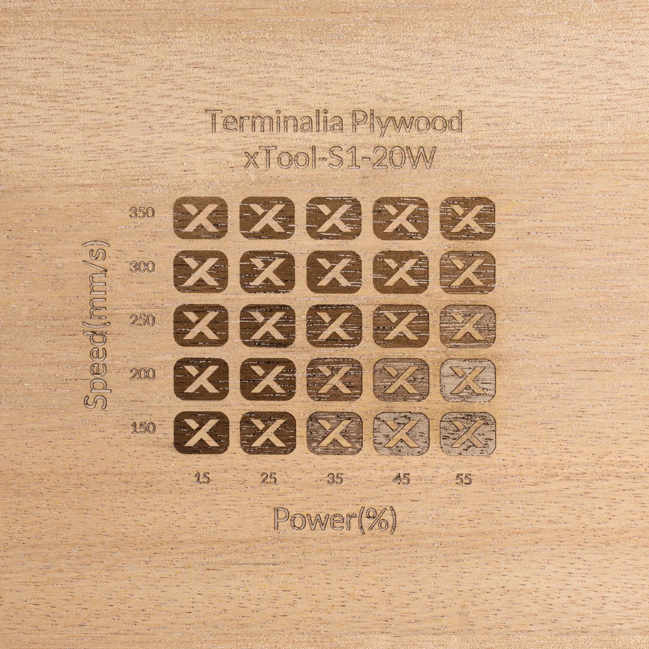 1/8"(3mm) Terminalia Plywood test grid