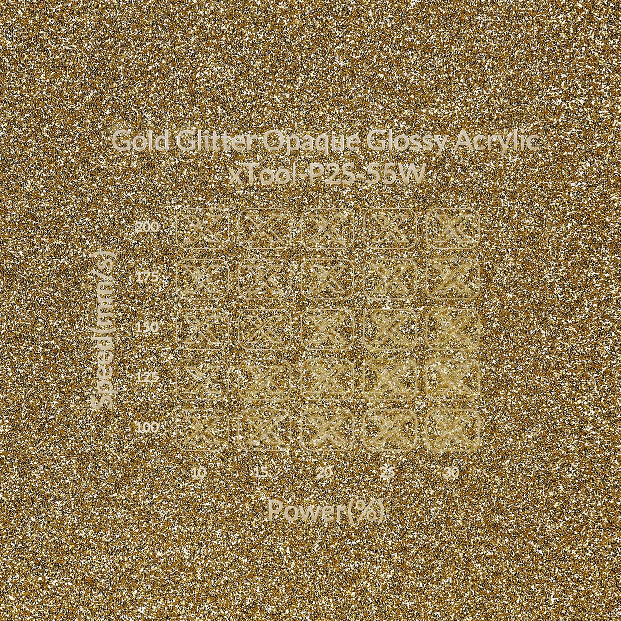 1/8"(3mm) Gold Glitter Acrylic test grid