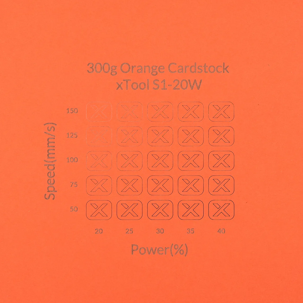 Orange Cardstock-9oz(300g) test grid