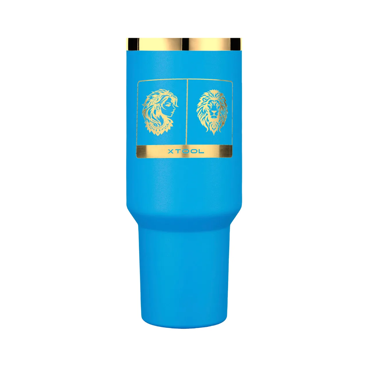 Deep Blue to Gold Stainless Steel Tumbler with Handle(40oz) test grid