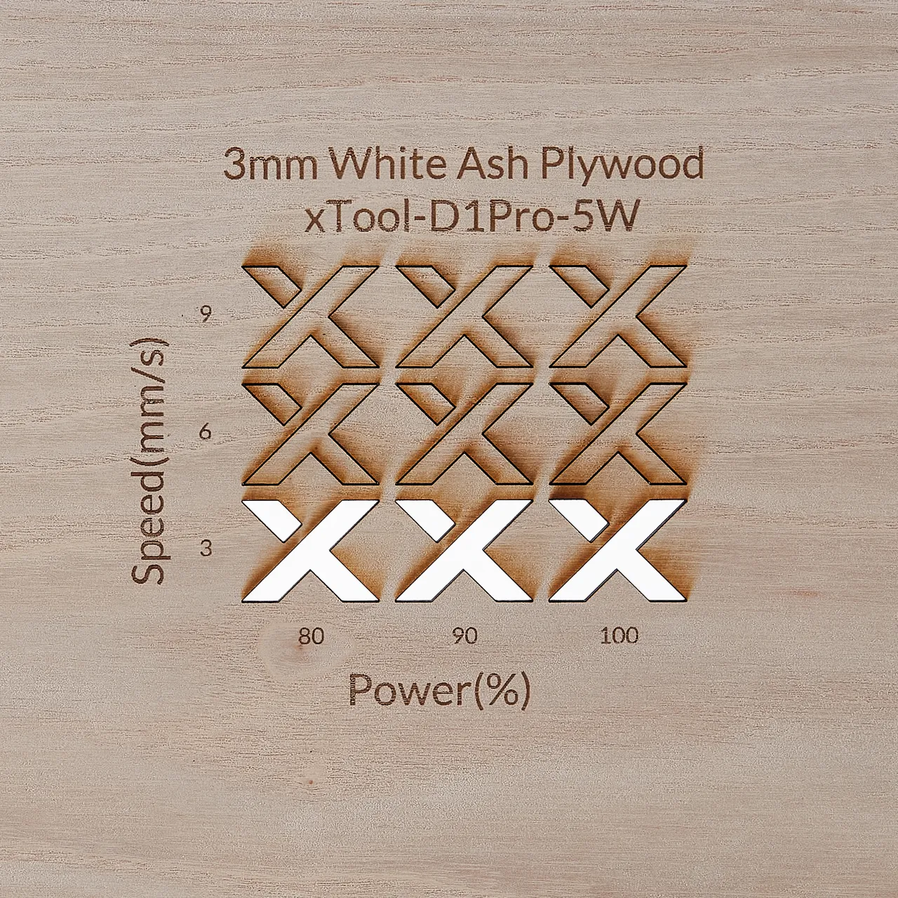 1/8"(3mm) White Ash Plywood test grid