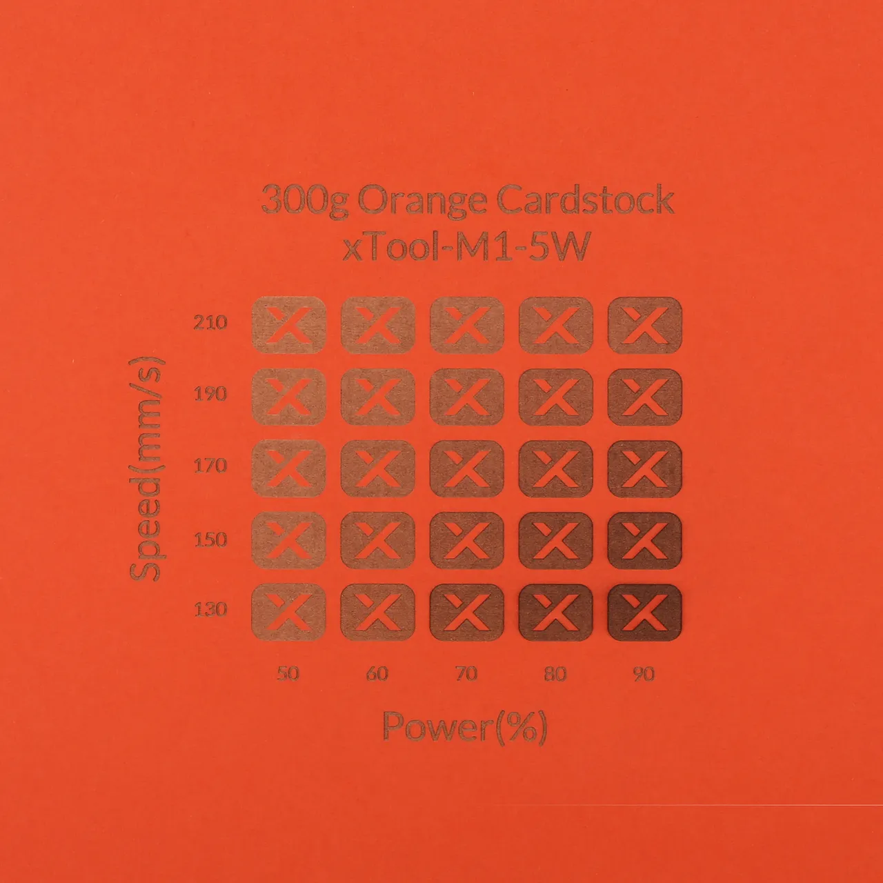 Orange Cardstock-9oz(300g) test grid