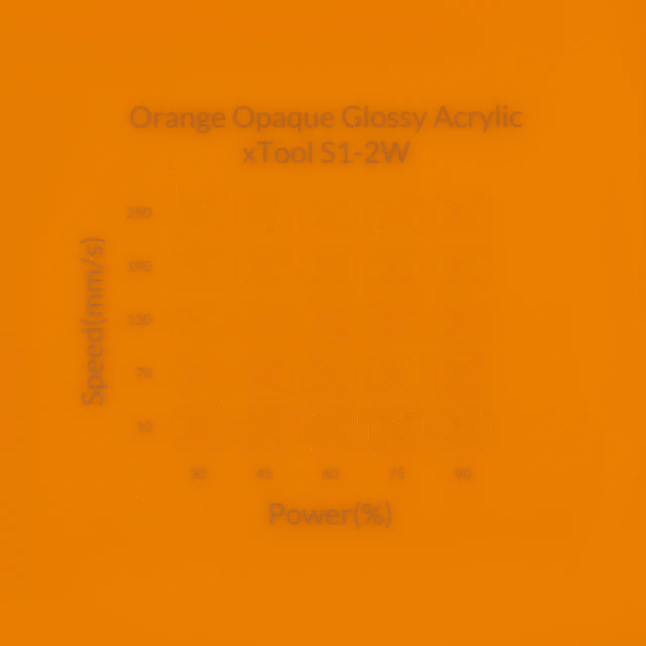 1/8"(3mm) Carrot Orange Acrylic test grid