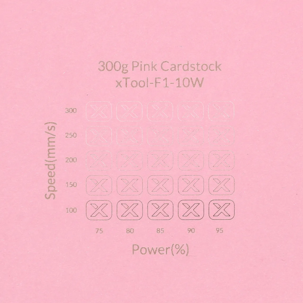 Pink Cardstock-9oz(300g) test grid