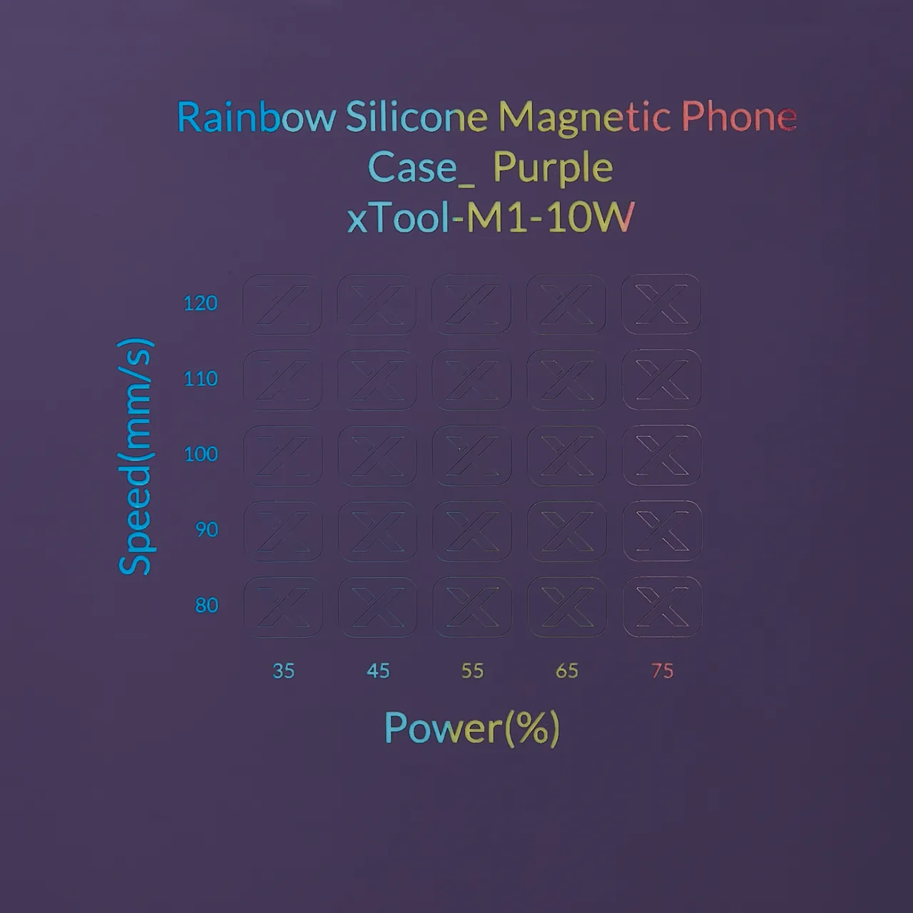 Rainbow Silicone Magnetic Phone Case Purple test grid
