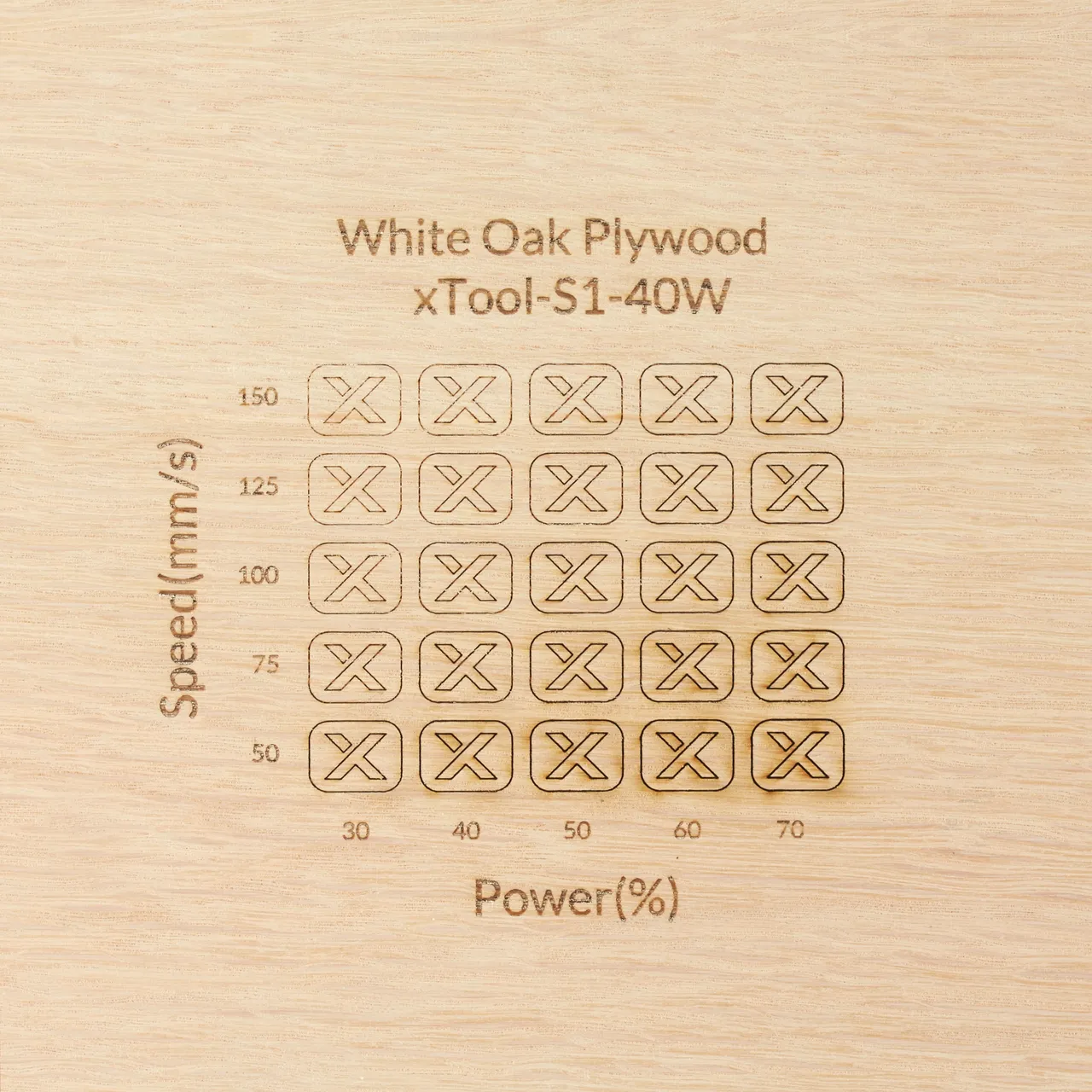 1/4"(6mm) White oak plywood test grid