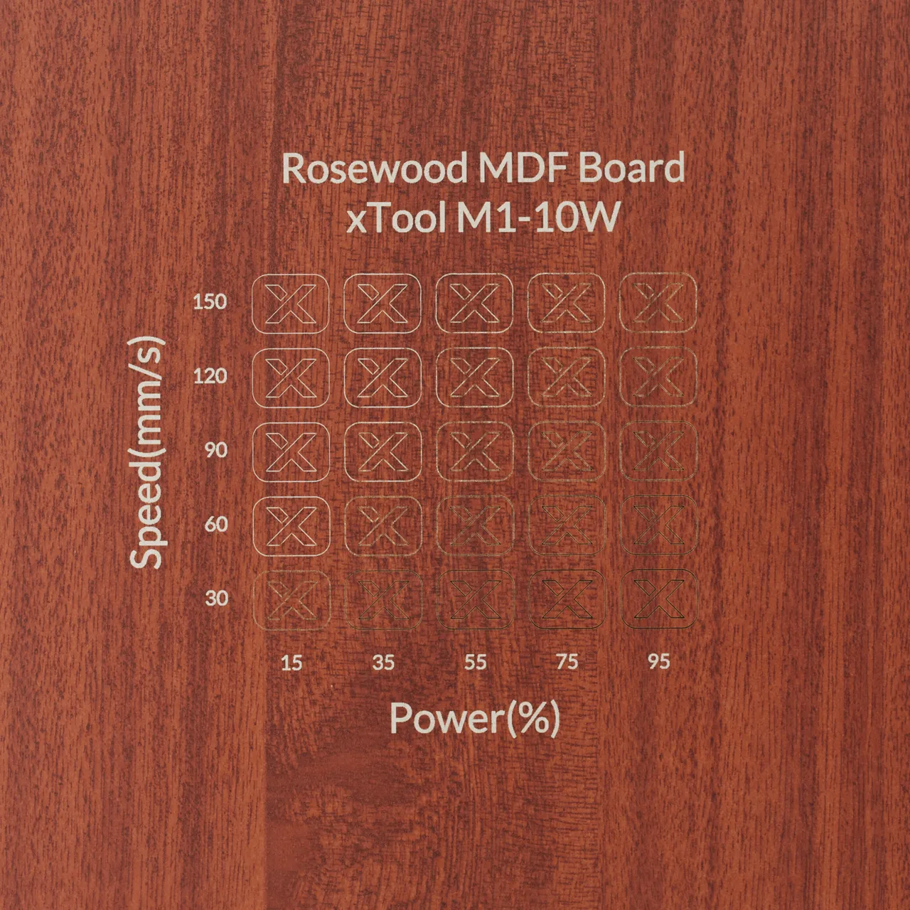 1/8"(3mm) Faux Rosewood MDF Board test grid