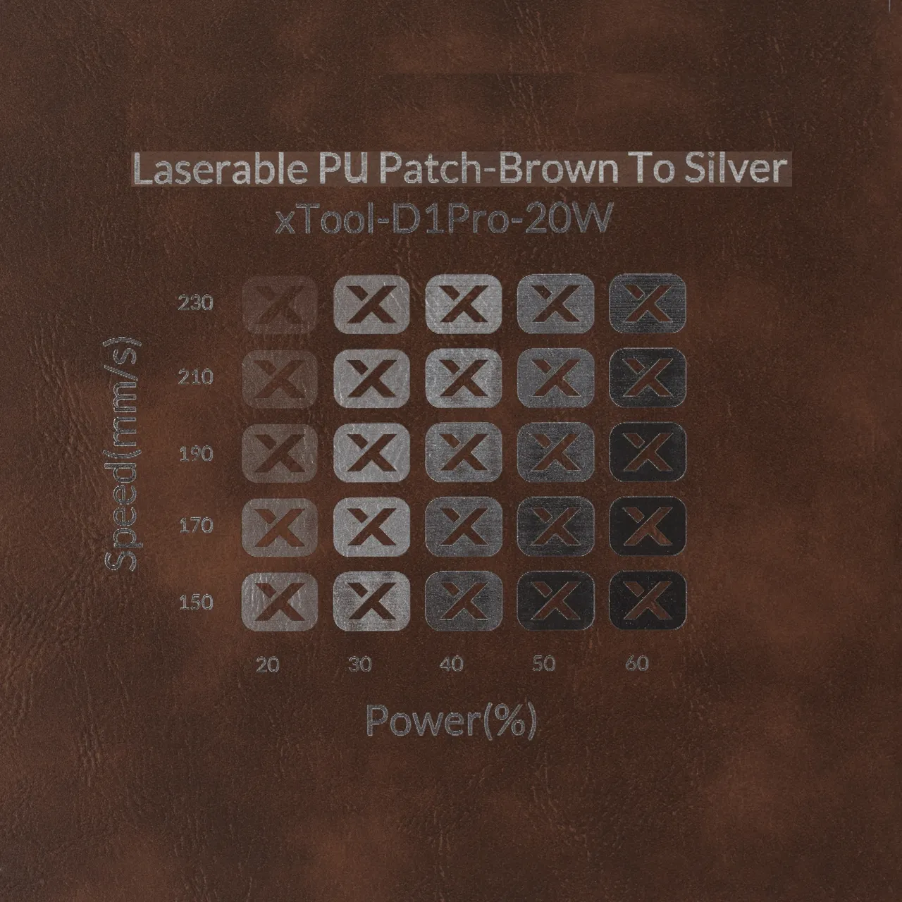Brown to Silver Laserable Leatherette Passport Holder test grid