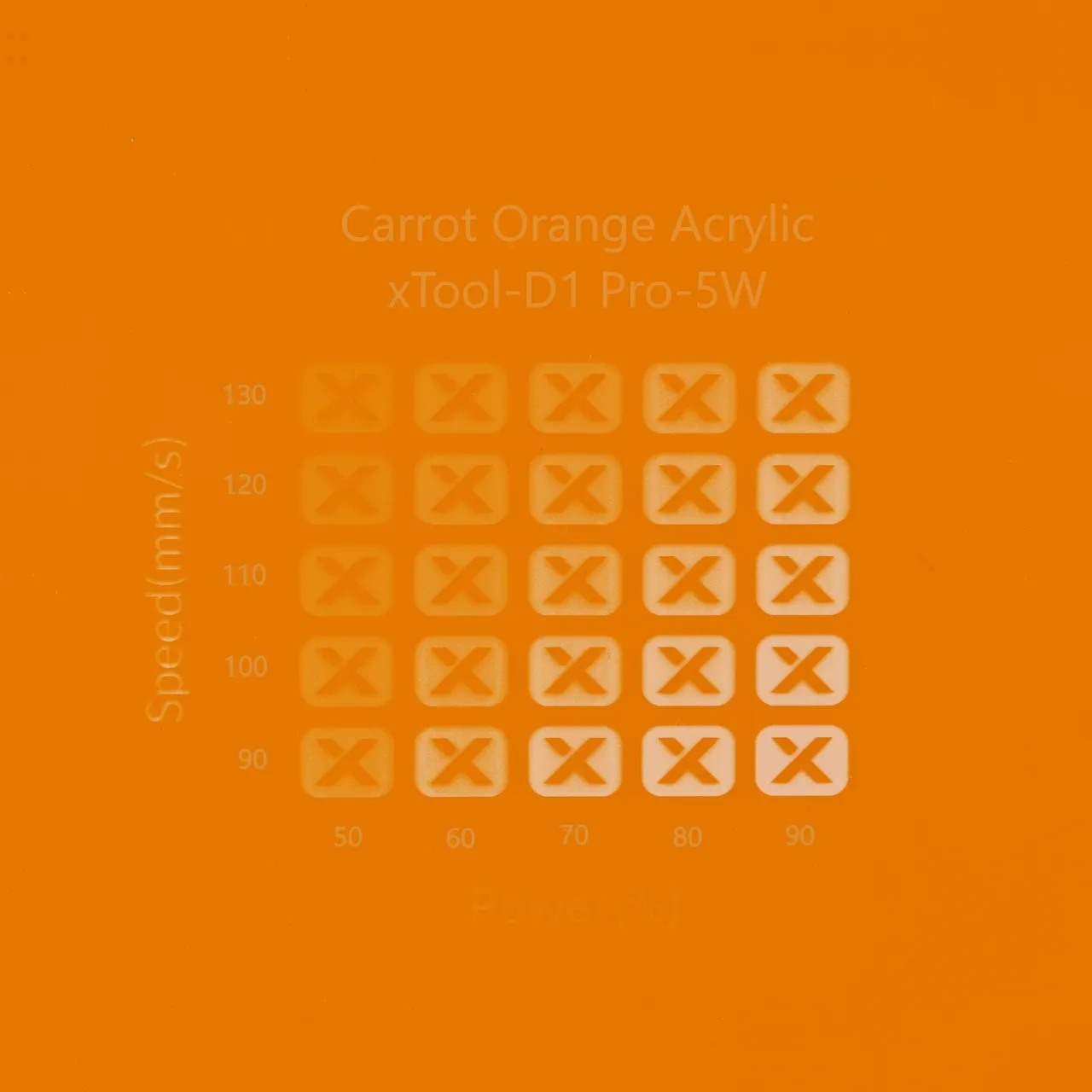 1/8"(3mm) Carrot Orange Acrylic test grid