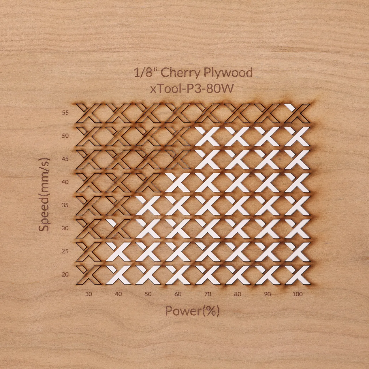 1/8"(3mm) Cherry Plywood test grid
