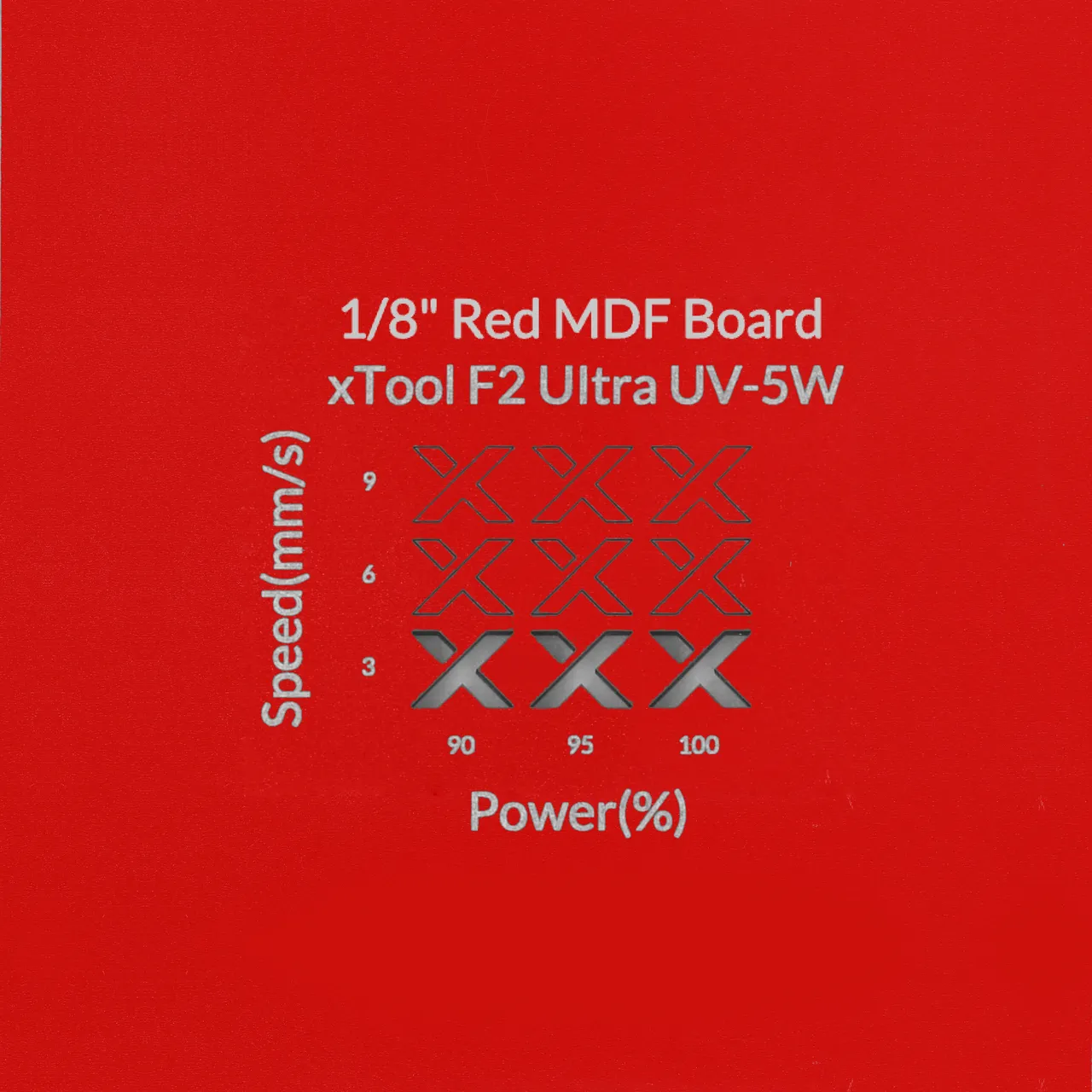 1/8"(3mm) Red MDF Board test grid