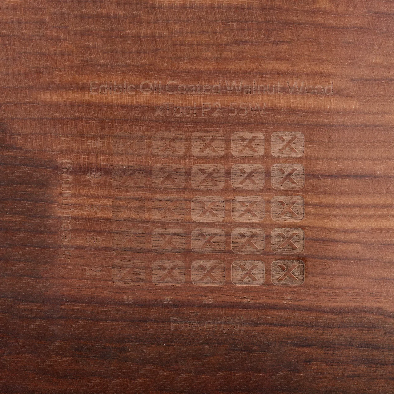Edible Oil Coated Walnut Wood test grid