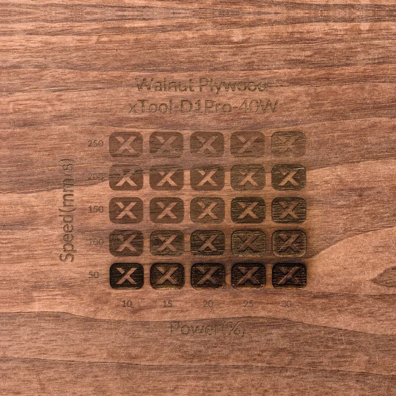 1/4"(6mm) Walnut Plywood test grid