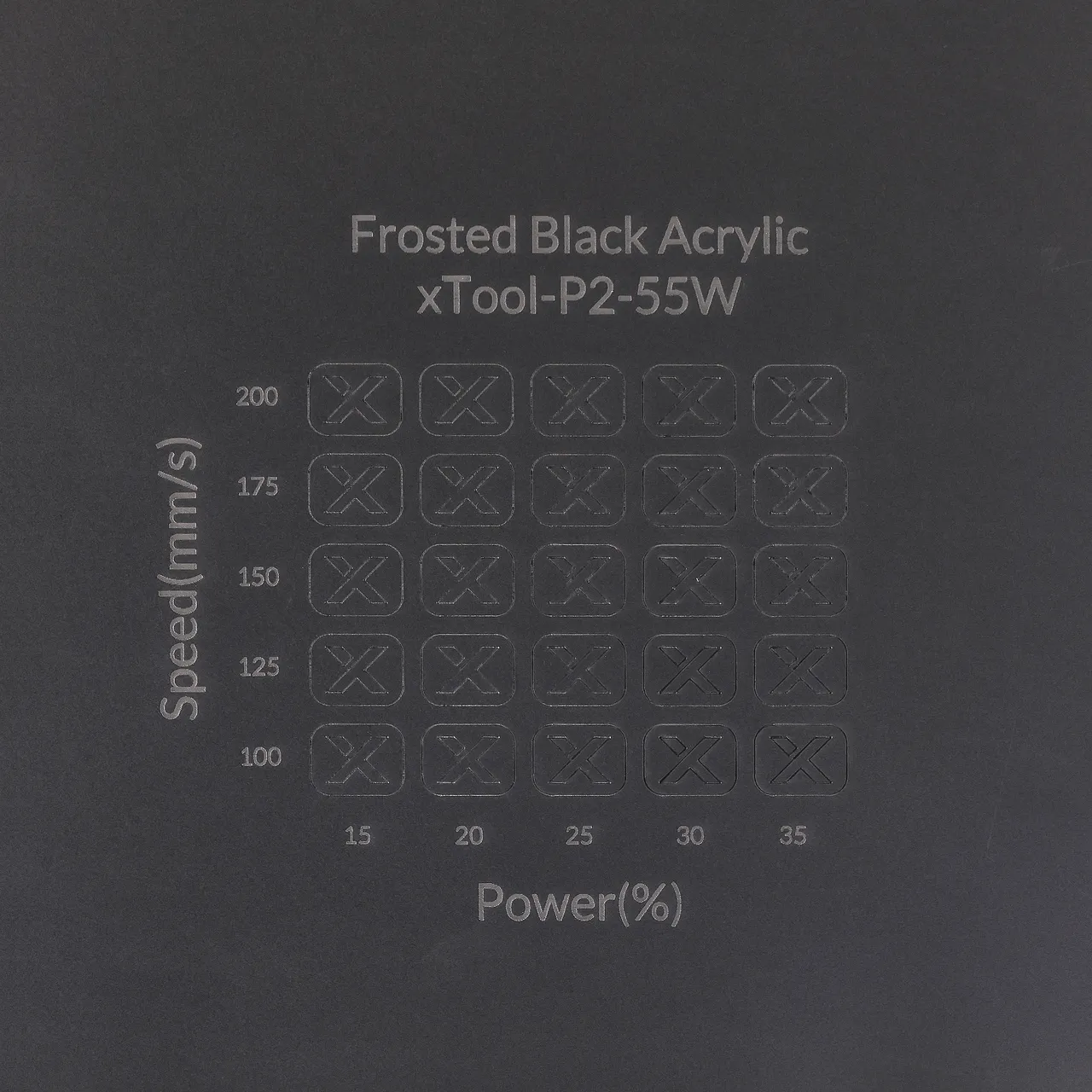 1/8"(3mm) Frosted Black Acrylic test grid
