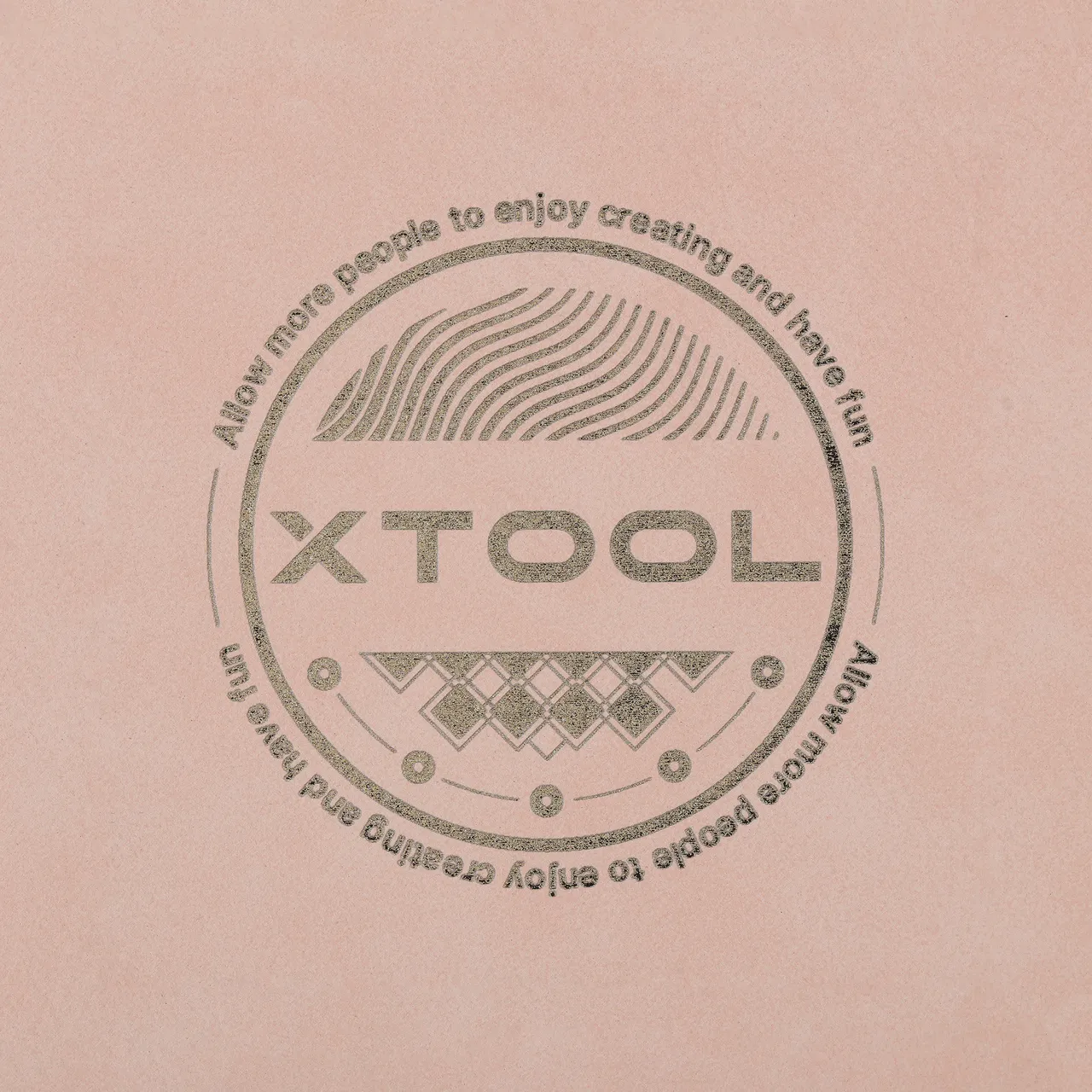 Pale Pink to Gold Laserable PU Leather test grid