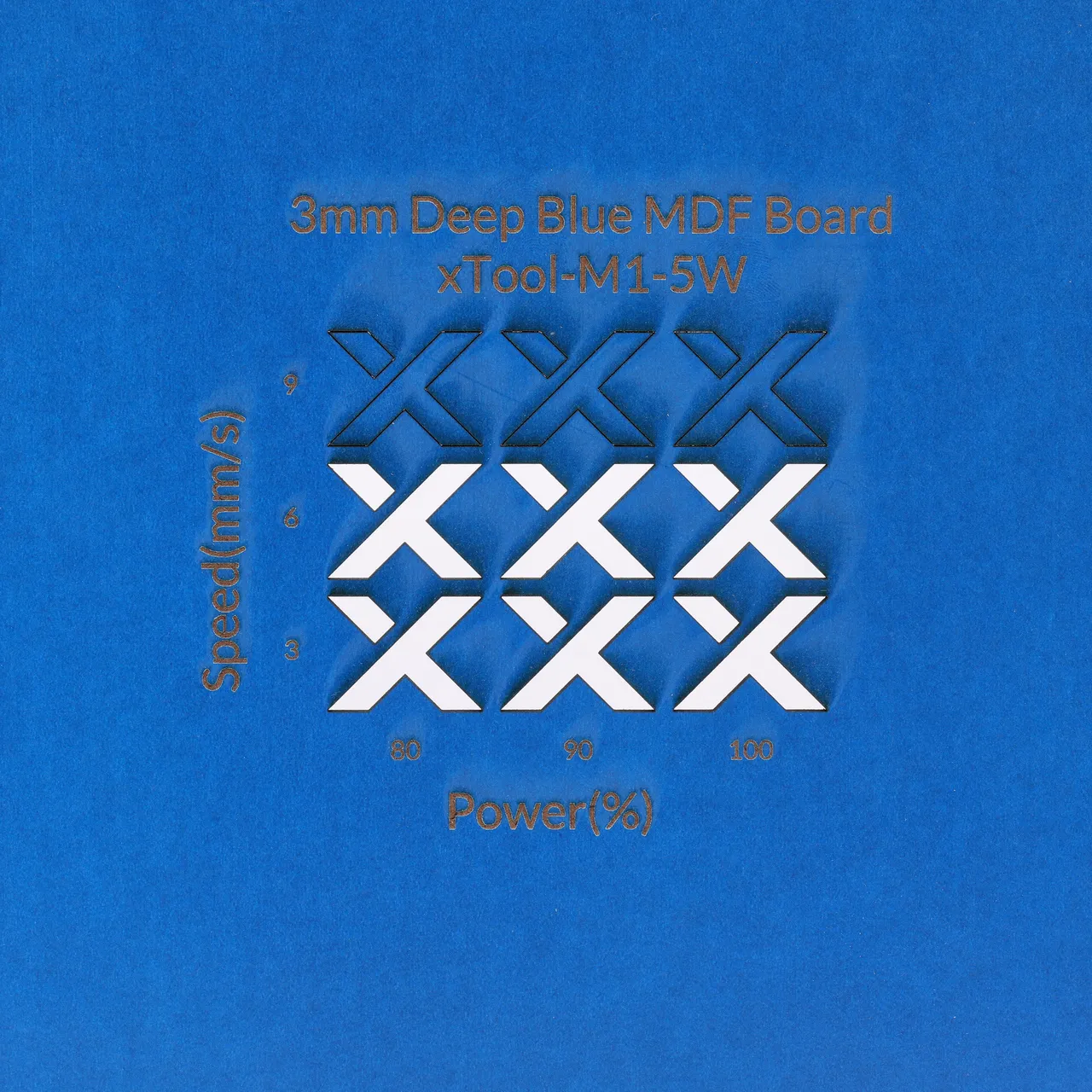 1/8"(3mm) Deep Blue MDF Board test grid