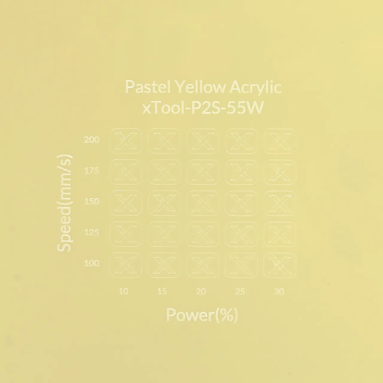 1/8"(3mm) Pastel Yellow Acrylic test grid