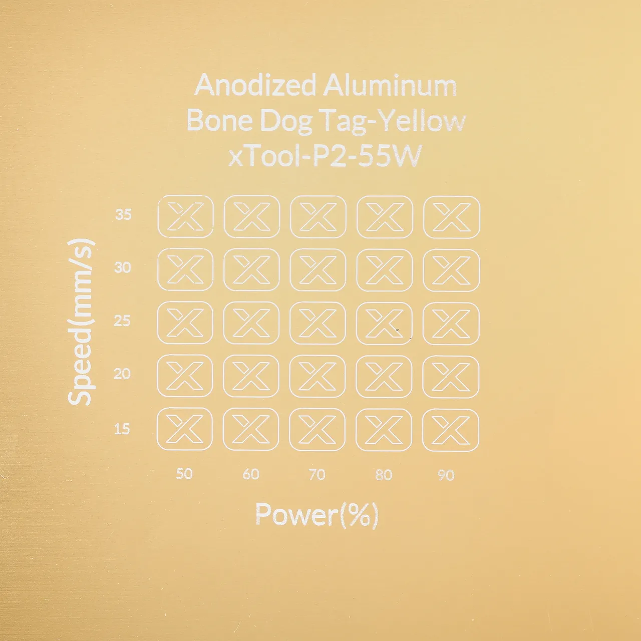 3/64"(1mm) Yellow Anodized Aluminum test grid