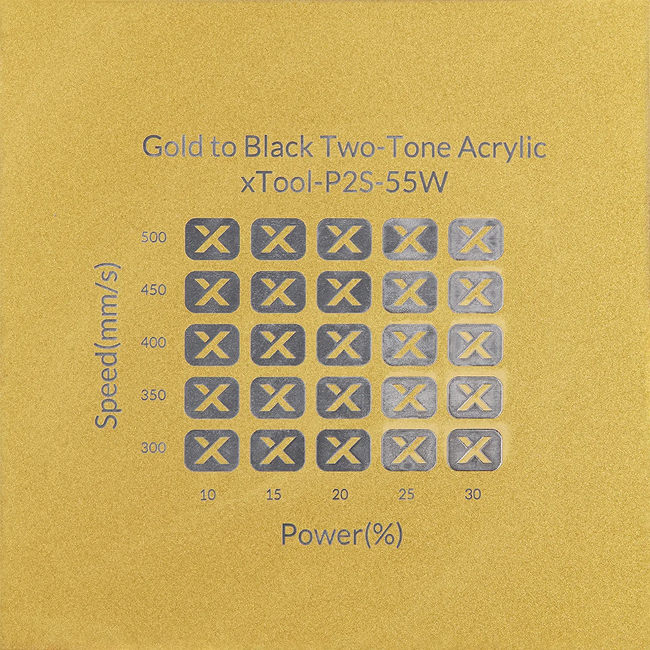1/8"(3mm) Gold to Black Two-Tone Acrylic test grid