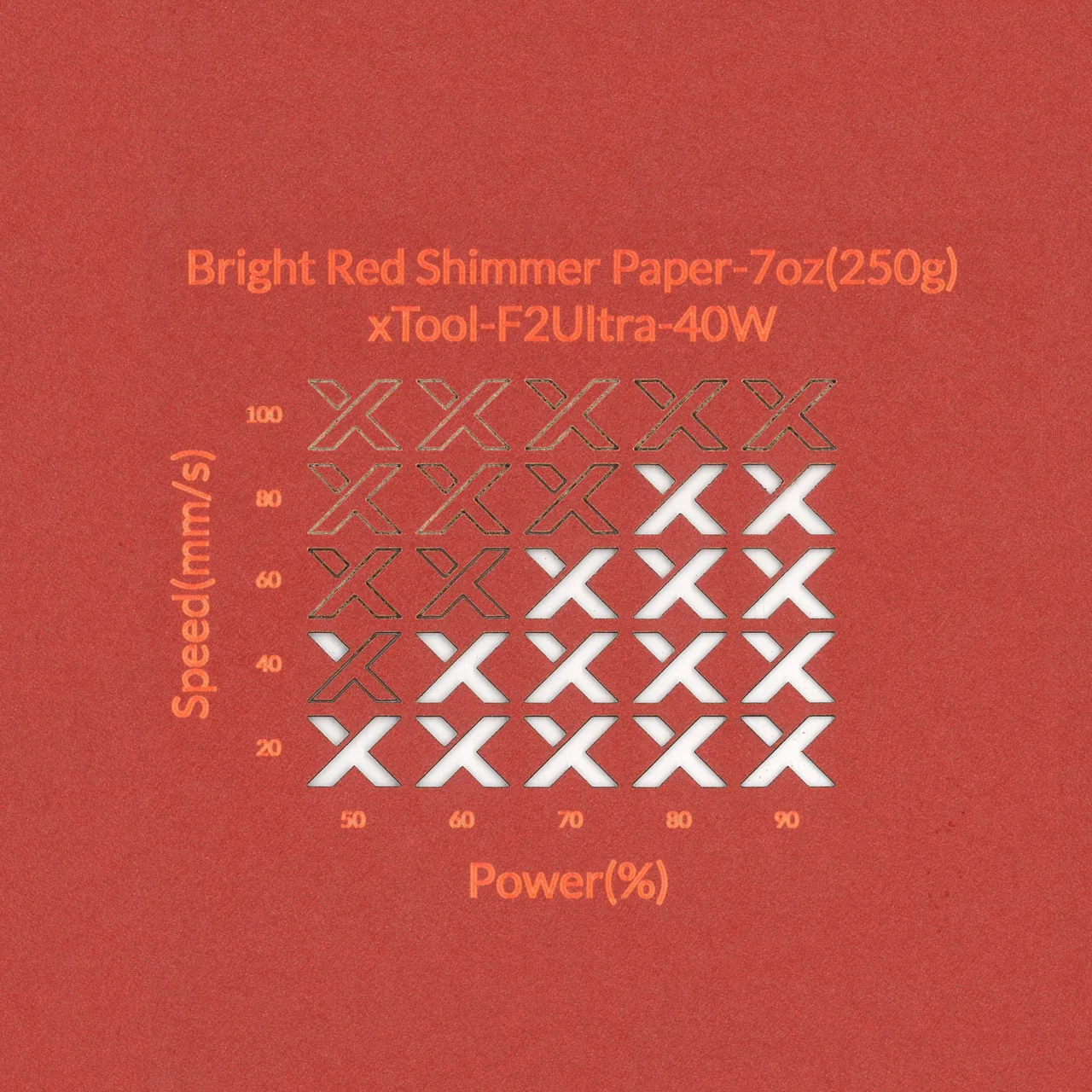 Bright Red Shimmer Paper-7oz(250g) test grid