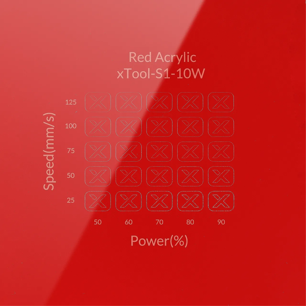 1/8"(3mm) Red Acrylic test grid