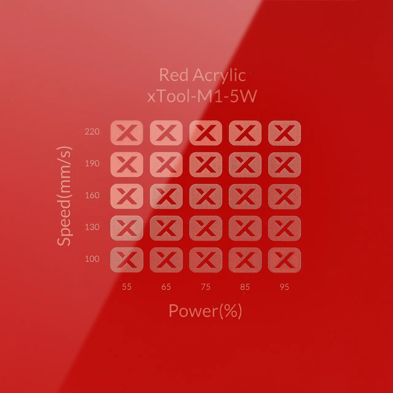 1/8"(3mm) Red Acrylic test grid