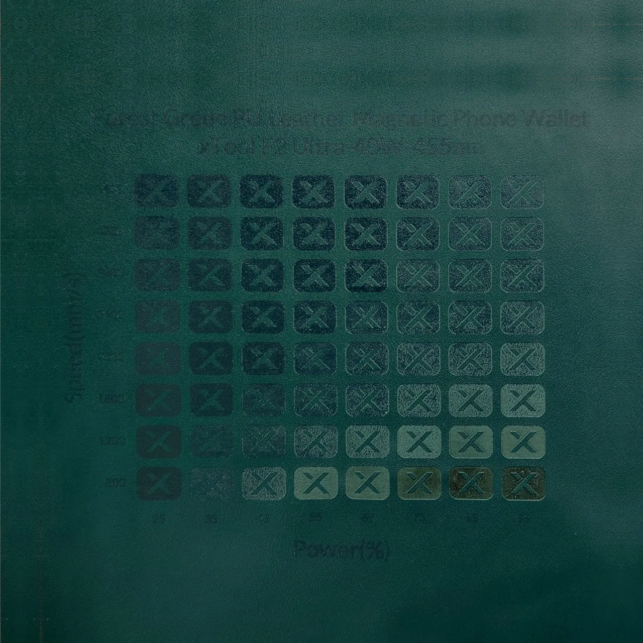 Green PU Leather test grid